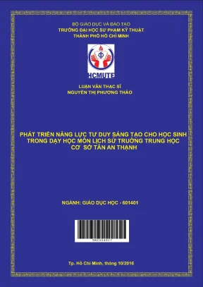 Phát triển năng lực tư duy sáng tạo trong dạy học lịch sử