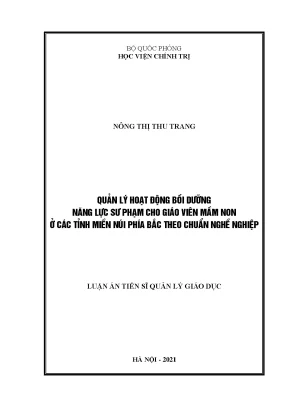 Quản lý bồi dưỡng năng lực sư phạm giáo viên mầm non miền núi