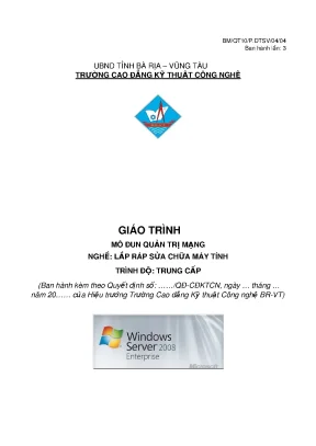 Giáo trình quản trị mạng nghề lắp ráp sửa chữa máy tính