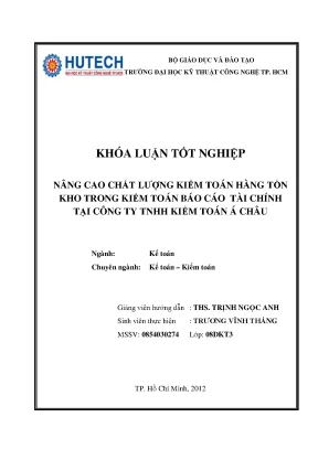 Kiểm toán hàng tồn kho tại Công ty TNHH Kiểm toán Á Châu
