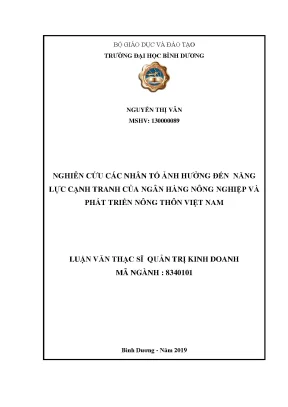 Các nhân tố ảnh hưởng đến năng lực cạnh tranh của Agribank
