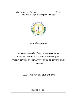 Đánh giá sự hài lòng người bệnh về chăm sóc điều dưỡng năm 2019