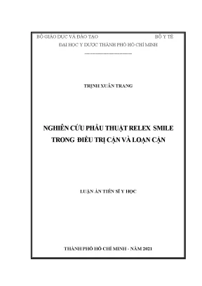 Phẫu thuật ReLEx SMILE điều trị cận và loạn cận