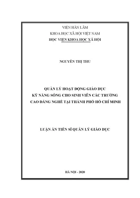 Quản lý hoạt động giáo dục kỹ năng sống cho SV CĐN tại TP.HCM