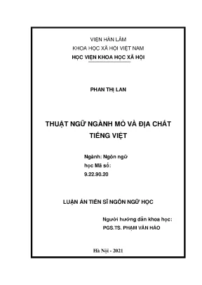 Thuật ngữ ngành mỏ và địa chất tiếng Việt