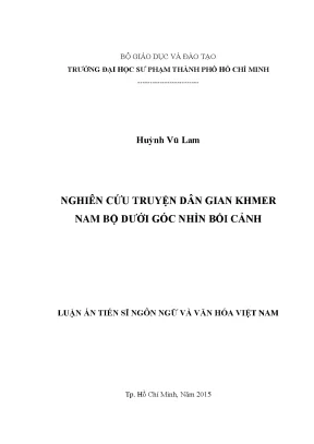 Nghiên cứu truyện dân gian Khmer Nam Bộ dưới góc nhìn bối cảnh