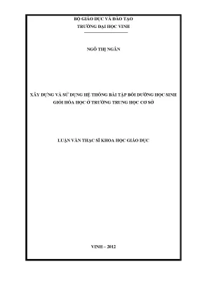 Xây dựng hệ thống bài tập bồi dưỡng học sinh giỏi hóa học THCS