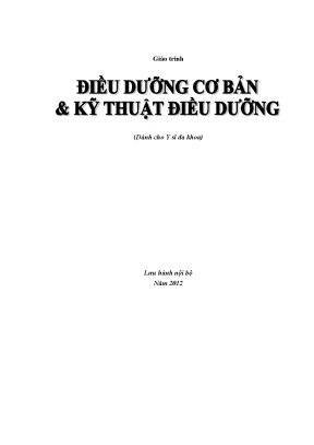 Giáo trình Điều dưỡng cơ bản - Kỹ thuật cơ bản