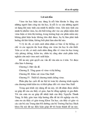 Khảo sát virus One Half và thiết kế chương trình chống virus