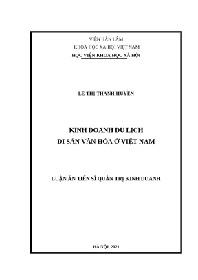 Luận án TS: Kinh doanh du lịch di sản văn hóa ở Việt Nam