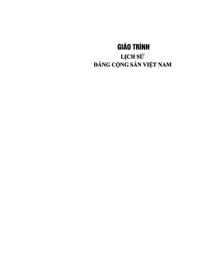 Giáo trình Lịch sử Đảng Cộng sản Việt Nam (hệ không chuyên)