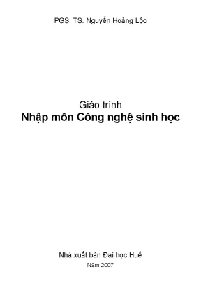 Giáo trình nhập môn công nghệ sinh học - Nguyễn Hoàng Lộc