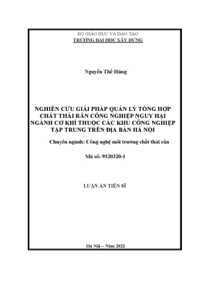 Nghiên cứu giải pháp quản lý chất thải rắn công nghiệp nguy hại ngành cơ khí