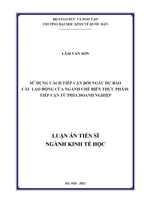Luận án dự báo cầu lao động ngành chế biến thực phẩm theo cách tiếp cận đối ngẫu