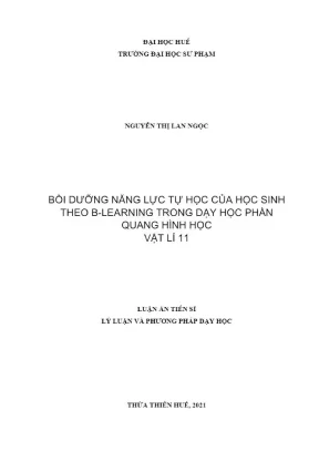 Bồi dưỡng năng lực tự học môn Vật lý 11 theo B-Learning