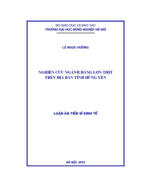Nghiên cứu ngành hàng lợn thịt tại tỉnh Hưng Yên