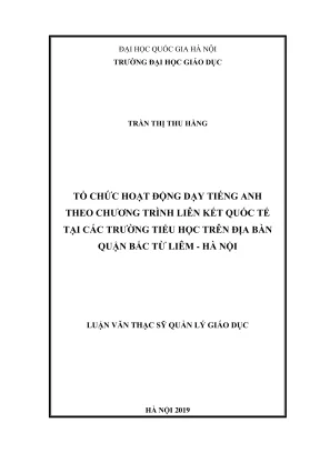 Tổ chức hoạt động dạy tiếng Anh chương trình liên kết quốc tế tiểu học