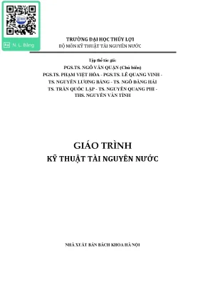 Giáo trình kỹ thuật tài nguyên nước - Trường Đại học Thủy lợi