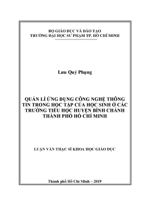 Quản lý ứng dụng CNTT trong học tập tiểu học huyện Bình Chánh