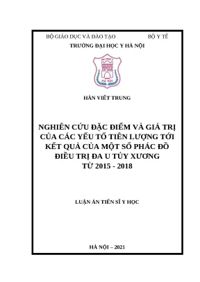 Nghiên cứu yếu tố tiên lượng kết quả điều trị đa u tủy xương