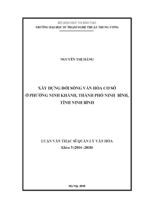 Xây dựng đời sống văn hóa cơ sở tại phường Ninh Khánh, Ninh Bình