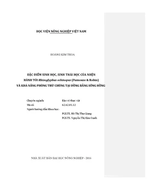 Đặc điểm sinh học, sinh thái học của nhện hành tỏi Rhizoglyphus echinopus