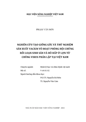 Nghiên cứu sản xuất vaccine vô hoạt PRRS từ virus phân lập tại Việt Nam