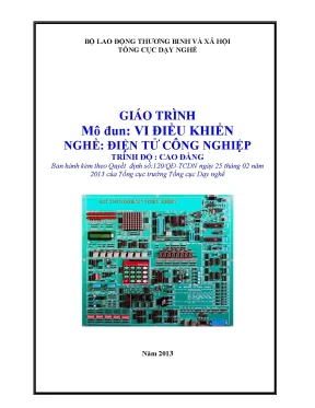 Giáo trình vi điều khiển 8051 ngành điện tử công nghiệp trình độ cao đẳng