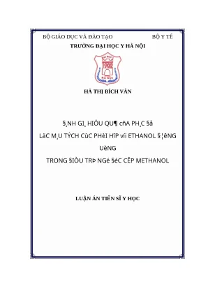 Đánh giá hiệu quả phác đồ lọc máu tích cực phối hợp ethanol trong ngộ độc methanol