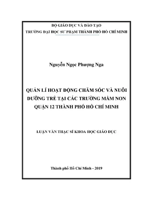 Quản lí hoạt động chăm sóc và nuôi dưỡng trẻ mầm non quận 12 TPHCM