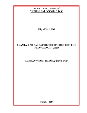 Luận án tiến sĩ quản lý giáo dục quản lý đào tạo tại trường đại học điện lực theo tiếp cận cdio