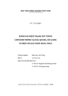 Đánh giá hiện trạng suy thoái cam sành tại Bắc Quang, Hà Giang