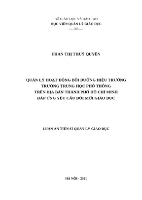 Quản lý hoạt động bồi dưỡng hiệu trưởng THPT TPHCM đổi mới giáo dục