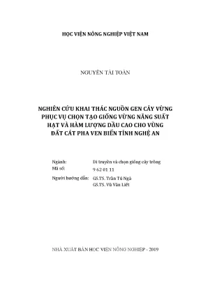 Khai thác nguồn gen vừng Nghệ An: Giống năng suất, hàm lượng dầu cao