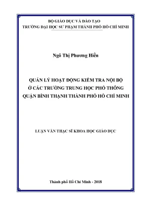 Quản lý hoạt động kiểm tra nội bộ trường THPT quận Bình Thạnh