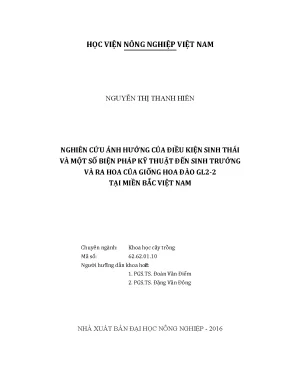 Nghiên cứu ảnh hưởng điều kiện sinh thái đến sinh trưởng hoa đào GL2-2