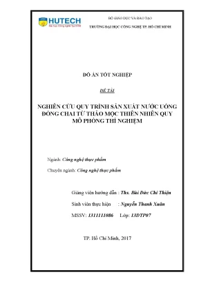 Nghiên cứu sản xuất nước uống đóng chai từ thảo mộc thiên nhiên