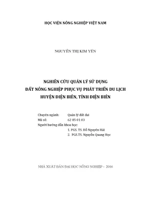Quản lý sử dụng đất nông nghiệp phục vụ phát triển du lịch huyện Điện Biên