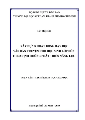 Xây dựng hoạt động dạy đọc truyện lớp 4 theo định hướng năng lực