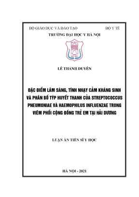 Đặc điểm lâm sàng, kháng sinh đồ và phân bố typ huyết thanh của S. pneumoniae trong viêm phổi trẻ em