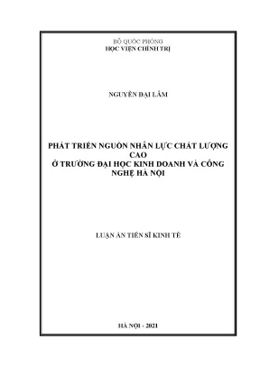 Phát triển nguồn nhân lực chất lượng cao tại ĐH Kinh doanh & Công nghệ HN