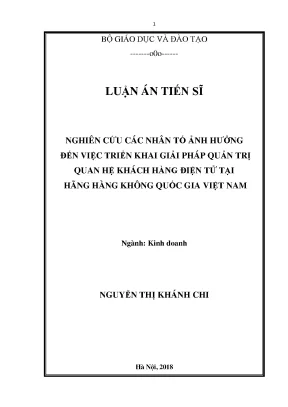 Nghiên cứu nhân tố ảnh hưởng triển khai e-CRM tại Vietnam Airlines