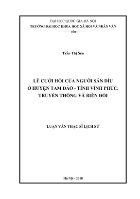 Lễ cưới hỏi truyền thống người Sán Dìu huyện Tam Đảo: Truyền thống và biến đổi
