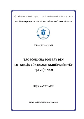 Tác động của đòn bẩy đến lợi nhuận của doanh nghiệp niêm yết tại việt nam luận văn thạc sĩ tài chính ngân hàng