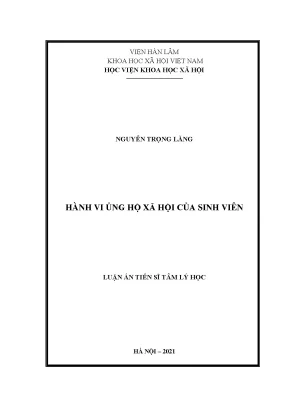 Luận án tiến sĩ: Hành vi ủng hộ xã hội của sinh viên