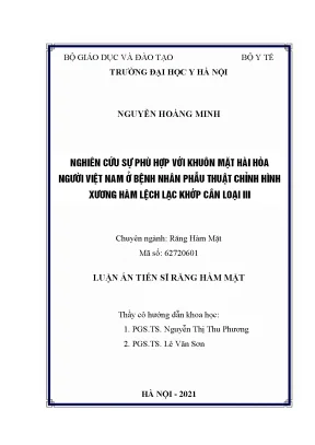 Nghiên cứu sự phù hợp khuôn mặt hài hòa người Việt sau chỉnh hình xương