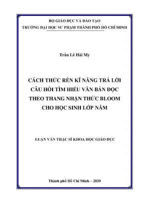 Rèn kỹ năng trả lời câu hỏi văn bản theo thang Bloom cho HS lớp 5