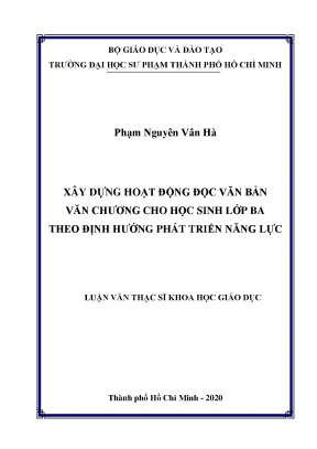 Xây dựng hoạt động đọc văn bản văn chương lớp 3 theo định hướng năng lực