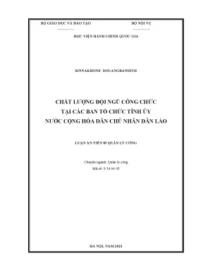 Chất lượng công chức Ban Tổ chức Tỉnh ủy Lào