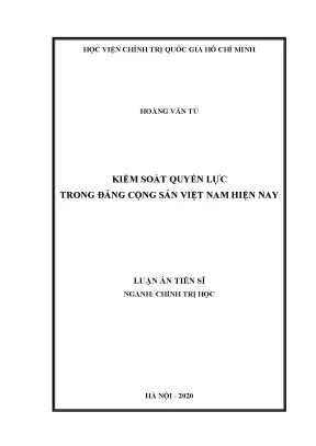 Kiểm soát quyền lực trong Đảng Cộng sản Việt Nam hiện nay